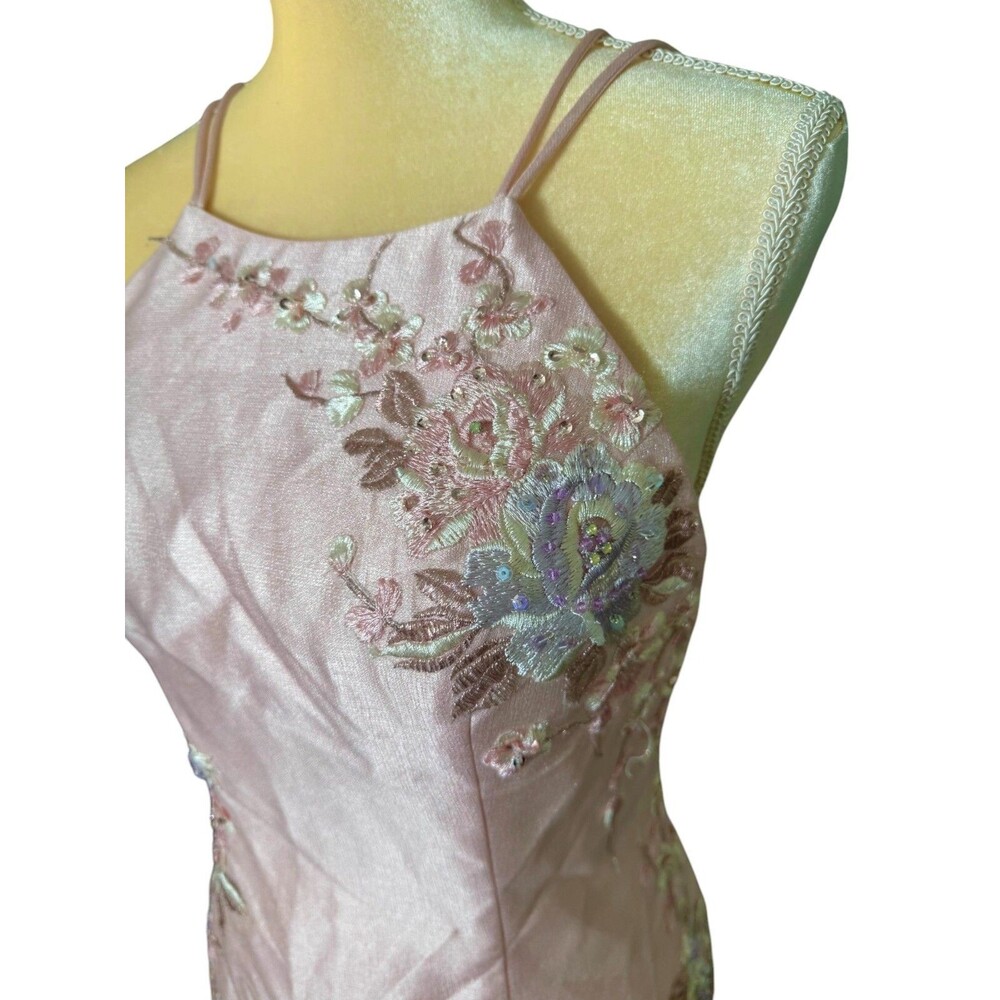 NEW Madison James Blush Pink Dress Sz 8 Floral Embroidered Floral Prom Wedding - Picture 8 of 16